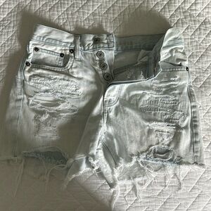 American Eagle Size 0 Light Washed Denim Jean Shorts